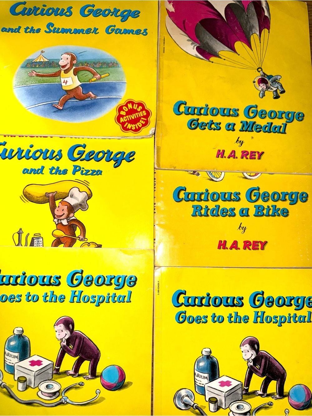 Curious George paper back vintage paperback story books